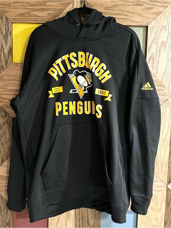 adidas Other - Adidas Pittsburgh Penguins Hoodie NHL Hockey Pullover Logo Sweatshirt Sz XL
